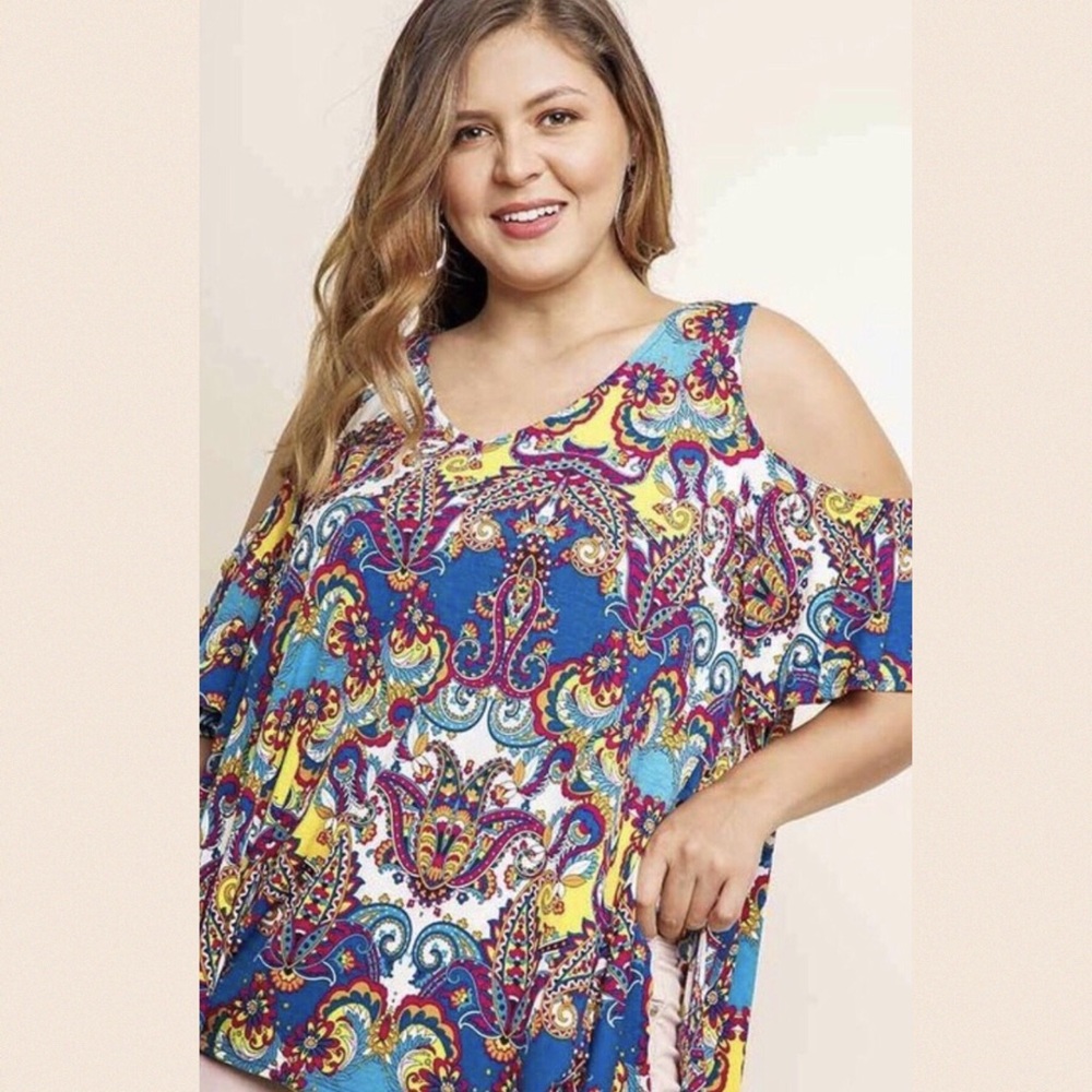 Plus Sized Fun Flirty Paisley Top